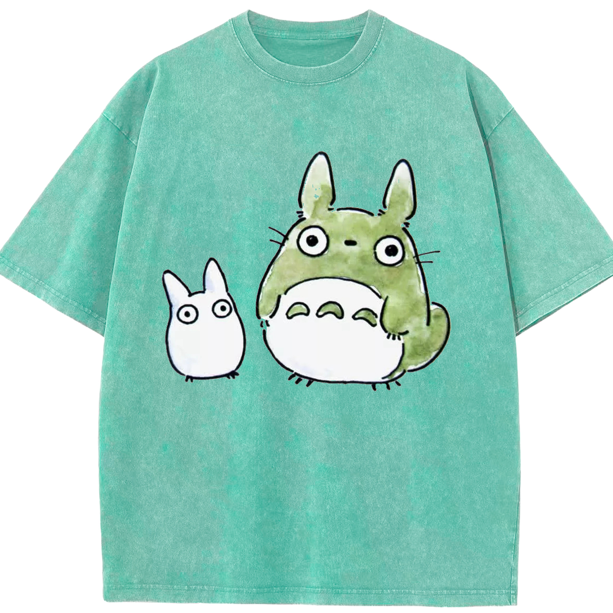 （画像用） となりのトトロ 草壁メイ 草壁サツキ My Neighbor Totoro Satsuki Kusakabe Mei Kusakabe 綿100% ヴィンテージ風 半袖Tシャツ（フロントプリント）
